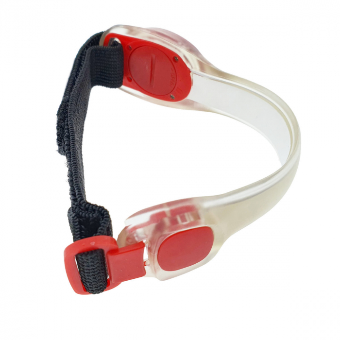 Curea cu led-uri LBBA01, reflectorizanta, pentru sporturile de noapte, alba cu rosu [5]