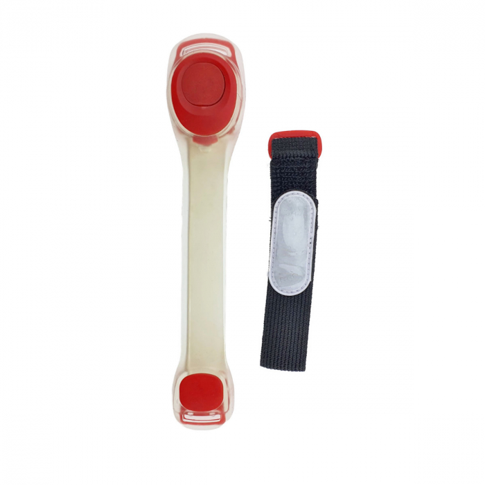 Curea cu led-uri LBBA01, reflectorizanta, pentru sporturile de noapte, alba cu rosu [2]