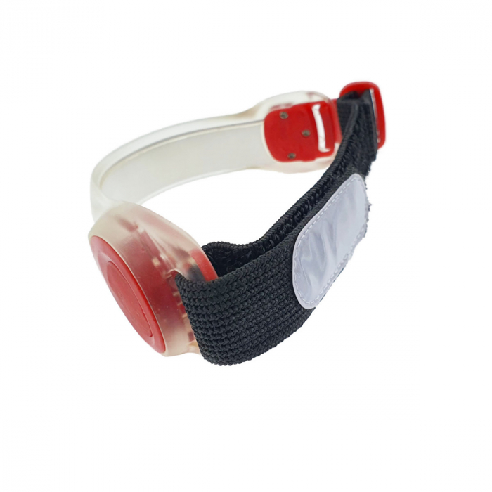Curea cu led-uri LBBA01, reflectorizanta, pentru sporturile de noapte, alba cu rosu [3]