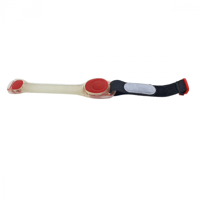Curea cu led-uri LBBA01, reflectorizanta, pentru sporturile de noapte, alba cu rosu [4]
