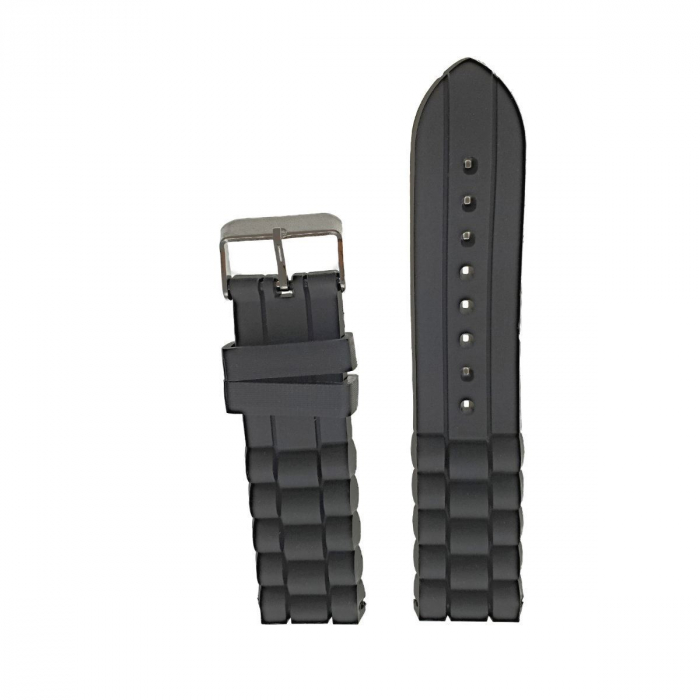 Curea de ceas 01-B20 din silicon negru , 20mm [3]
