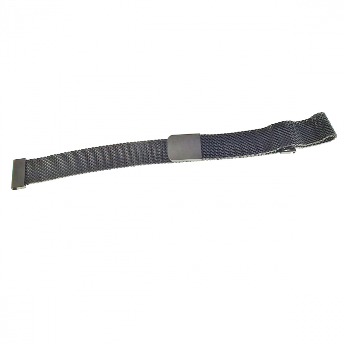 Curea de ceas BK-14 tip bratara, din plasa metal, prindere magnetica, neagra, 14mm [3]