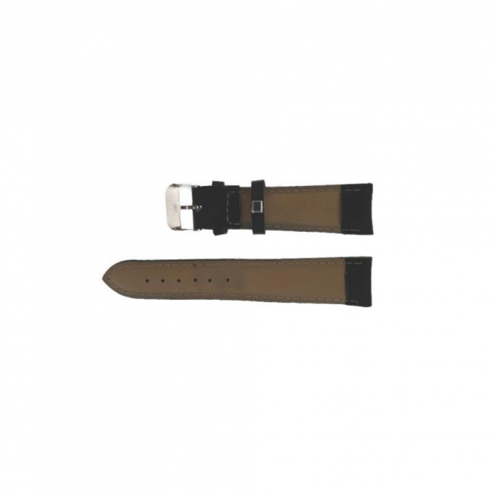 Curea de ceas PB24, piele naturala interior, piele ecologica exterior, neagra, 24mm [3]