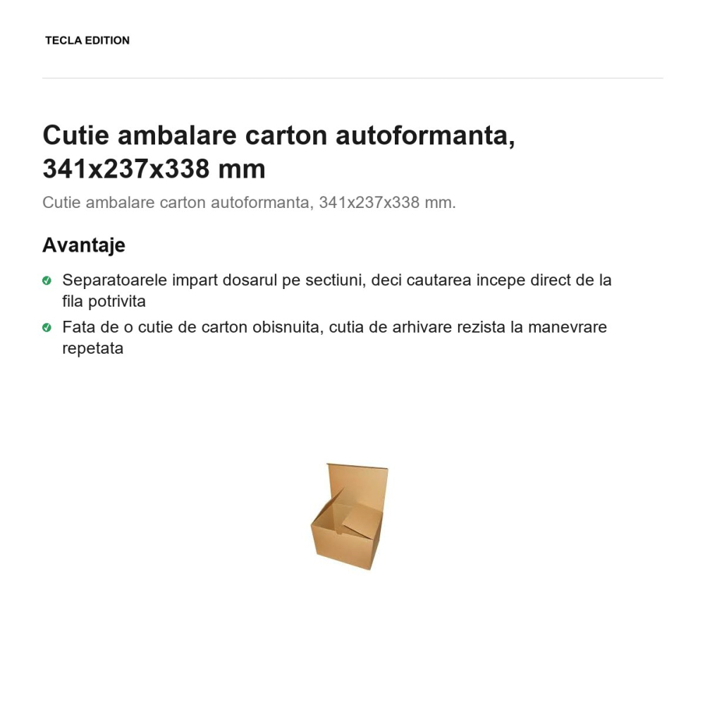Cutie ambalare carton autoformanta, 341x237x338 mm [2]
