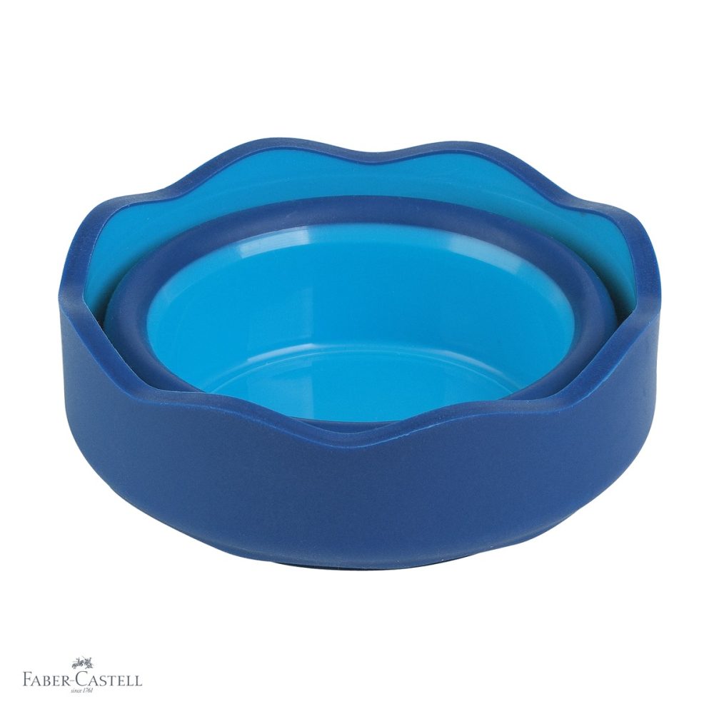 Cutie apa Click-Go Faber-Castell, design ergonomic cu margini ondulate, suport integrat pentru pensule [4]