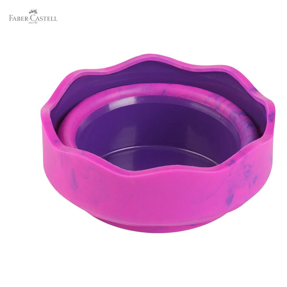 Cutie apa pliabila Faber-Castell Click&Go, model Unicorni roz marmorat, pentru activitati de pictura [5]