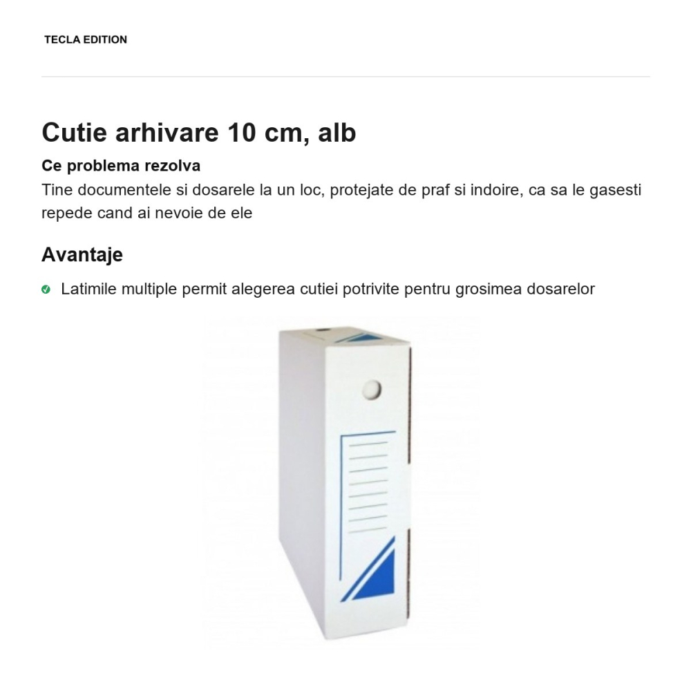 Cutie arhivare 10 cm, alb [2]