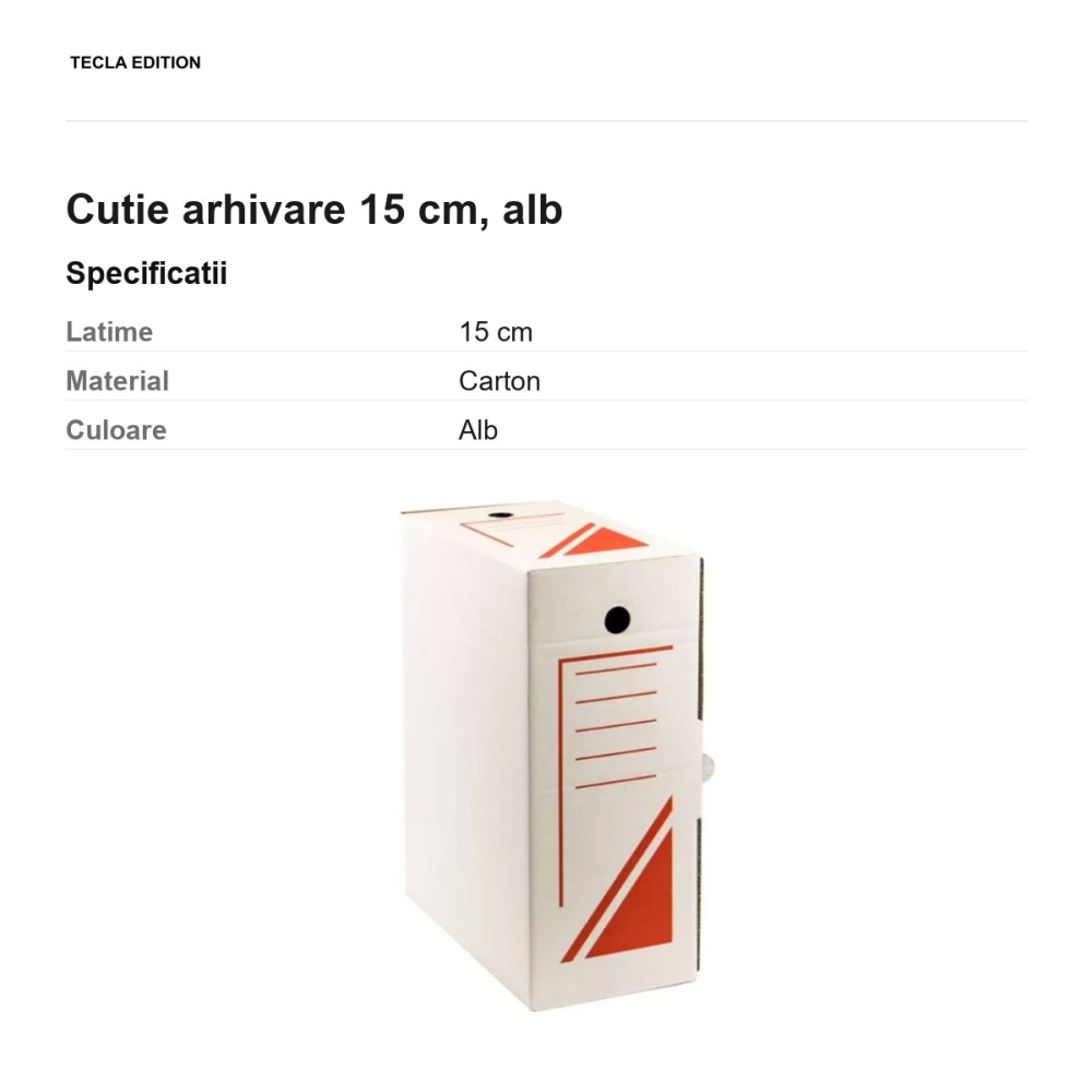Cutie arhivare 15 cm, alb [3]