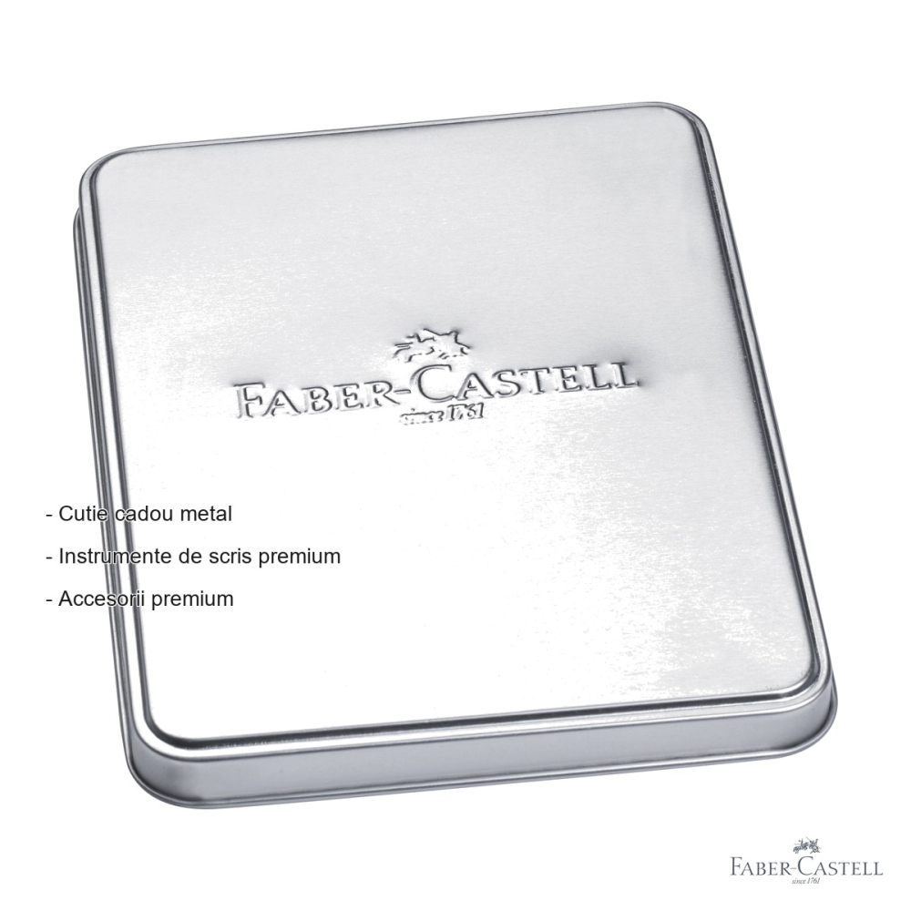 Cutie cadou metalica Faber-Castell pentru 1 instrument de scris, 1 cerneala si 1 convertor, set cadou premium [2]