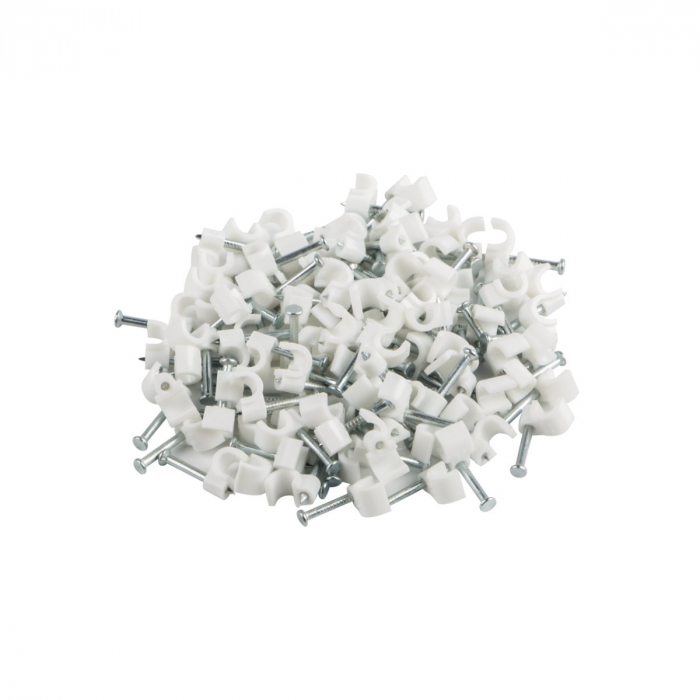 Cutie cu 100 bucati cleme cablu 3.5mm, Lanberg 41454, pentru prindere si fixare, albe [3]
