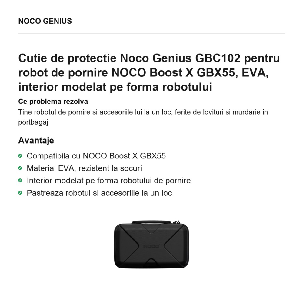 Cutie de protectie Noco Genius GBC102 pentru robot de pornire NOCO Boost X GBX55, EVA, interior modelat pe forma robotului [2]