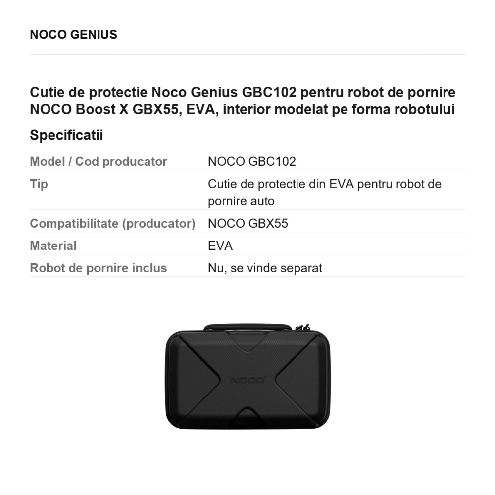 Cutie de protectie Noco Genius GBC102 pentru robot de pornire NOCO Boost X GBX55, EVA, interior modelat pe forma robotului [3]