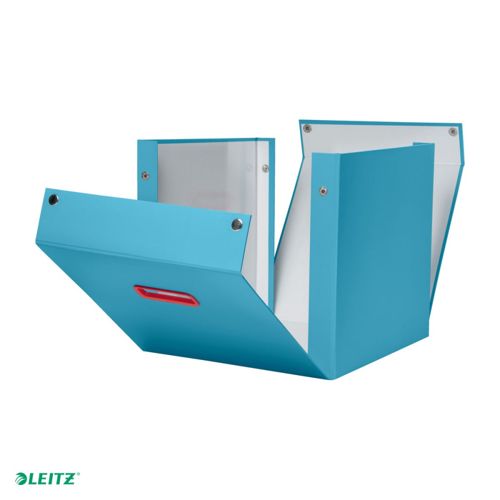 Cutie depozitare Leitz Cosy Click & Store, carton laminat, pliabila, cu capac si maner, 320x310x362, pentru transport, albastru Celest [6]