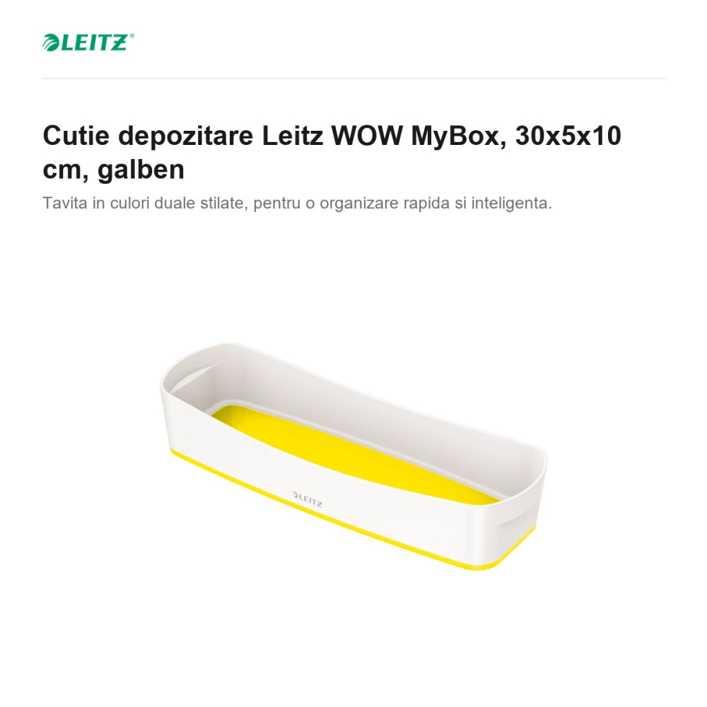 Cutie depozitare Leitz WOW MyBox, 30x5x10 cm, galben [2]