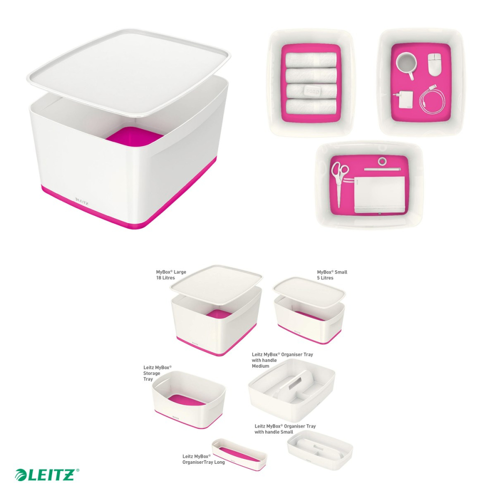 Cutie depozitare Leitz WOW MyBox, cu capac, 31x19x38 cm, capacitate 18 l, roz [5]