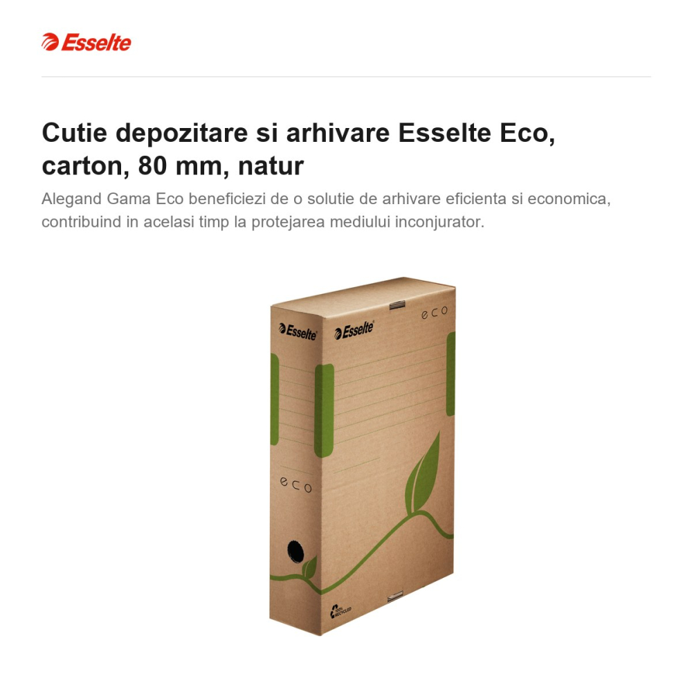 Cutie depozitare si arhivare Esselte Eco, carton, 80 mm, natur [2]