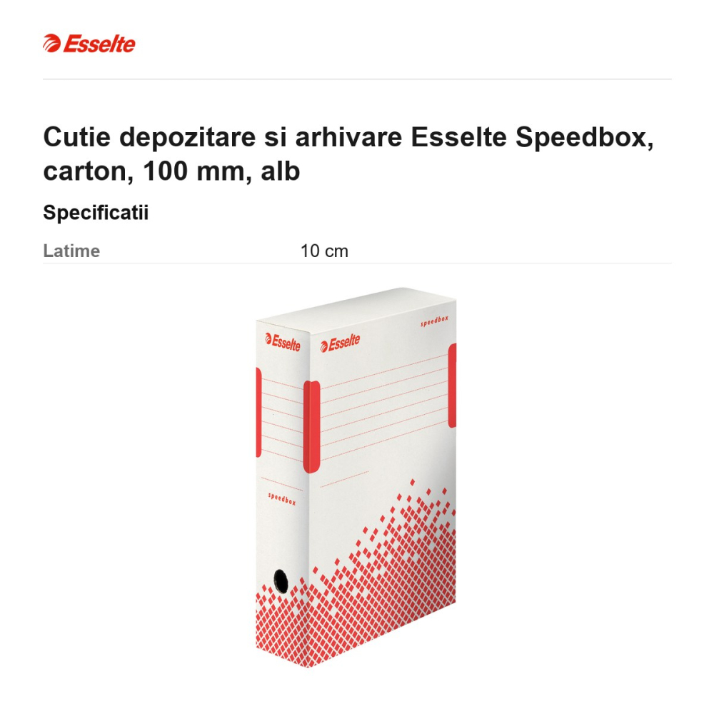 Cutie depozitare si arhivare Esselte Speedbox, carton, 100 mm, alb [3]
