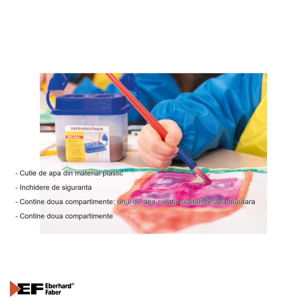 Cutie dubla apa Eberhard Faber, plastic cu inchidere de siguranta, doua compartimente, pentru pictura [2]