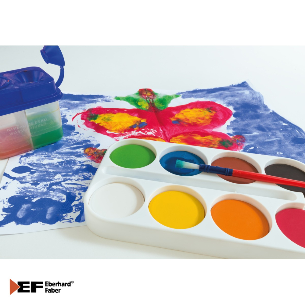 Cutie dubla apa Eberhard Faber, plastic cu inchidere de siguranta, doua compartimente, pentru pictura [5]