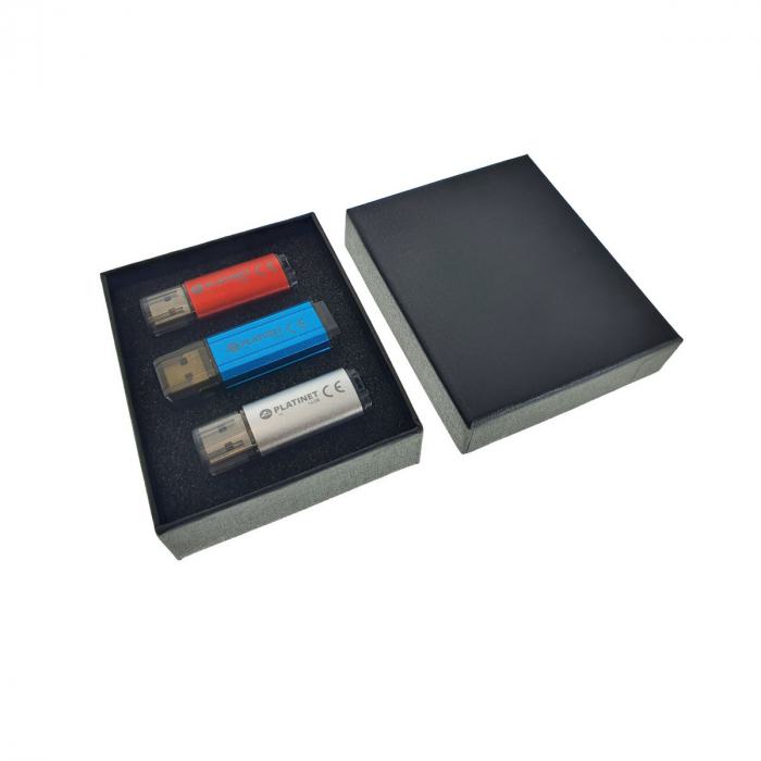 Cutie personalizabila Platinet Pendrive Box 45155, 98x78x25mm, pentru memorie USB, cu capac, neagra [4]