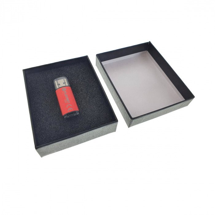 Cutie personalizabila Platinet Pendrive Box 45155, 98x78x25mm, pentru memorie USB, cu capac, neagra [3]