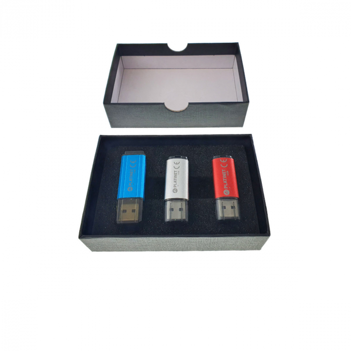 Cutie personalizabila Platinet Pendrive Box 45158, 120x84x32mm, pentru memorie USB, cu capac, neagra [4]