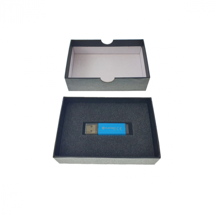 Cutie personalizabila Platinet Pendrive Box 45158, 120x84x32mm, pentru memorie USB, cu capac, neagra [2]