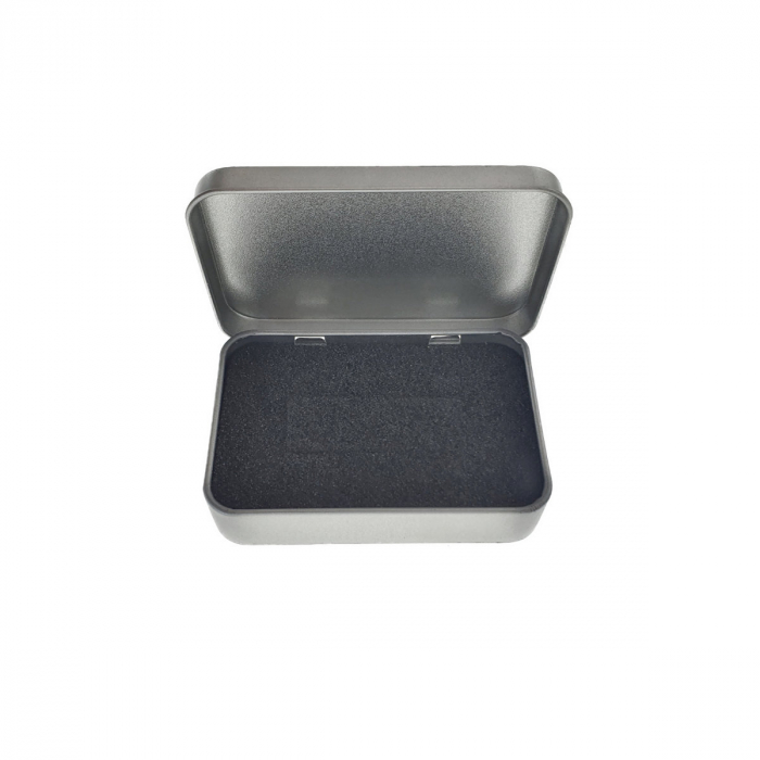 Cutie personalizabila Platinet Pendrive Box 45168, 87x60x18mm, pentru memorie USB, metalica, inchidere tip carte, argintie [7]
