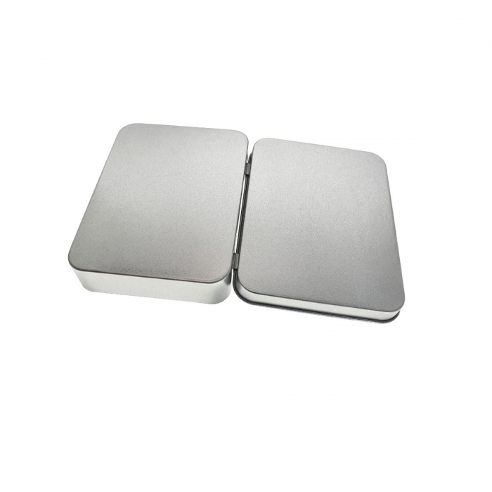Cutie personalizabila Platinet Pendrive Box 45169, 115x85x22mm, pentru memorie USB, metalica, inchidere tip carte, argintie [3]