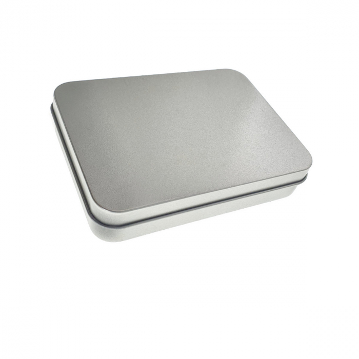 Cutie personalizabila Platinet Pendrive Box 45169, 115x85x22mm, pentru memorie USB, metalica, inchidere tip carte, argintie [6]