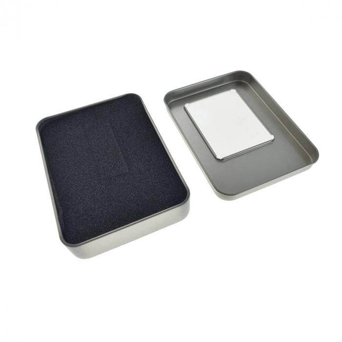 Cutie personalizabila Platinet Pendrive Box 45170, 115x85x22mm, pentru memorie USB, metalica, capac cu fereastra, argintie [8]