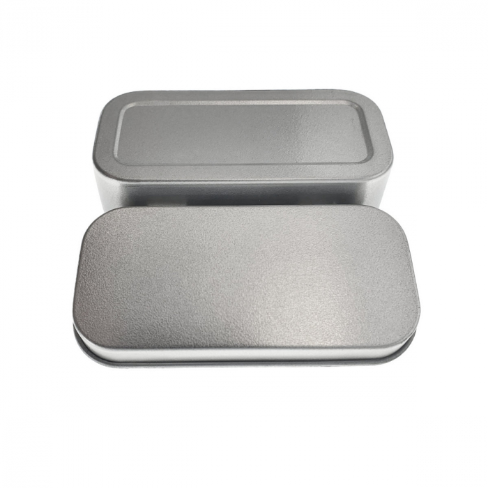 Cutie personalizabila Platinet Pendrive Box 45173, 80x40x20mm, pentru memorie USB, metalica, inchidere tip carte, argintie [4]