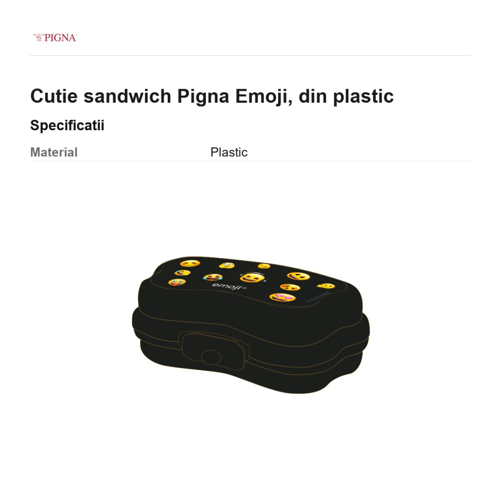 Cutie sandwich Pigna Emoji, din plastic [3]