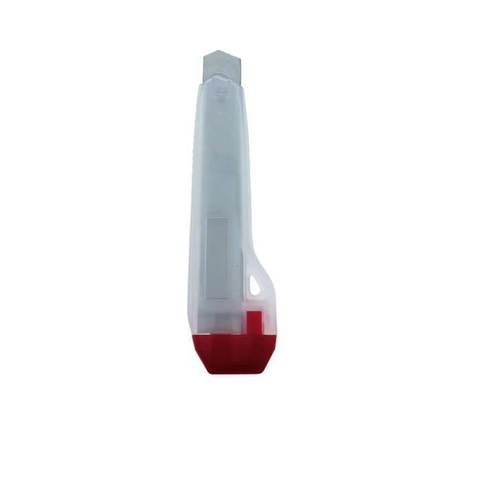 Cutter cu maner din plastic si protectie metalica, lungime 163 mm, alb cu rosu [2]