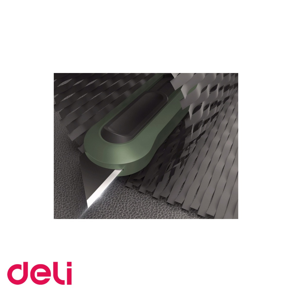 Cutter cu retractare automata Deli Home Series, lama inox innegrita forma T, pentru uz casnic si birou [4]