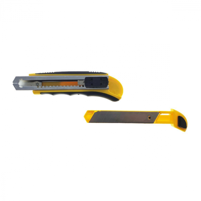Cutter FS-11472 cu lama 100x18mm,maner cu insertie cauciuc si 7 rezerve [7]