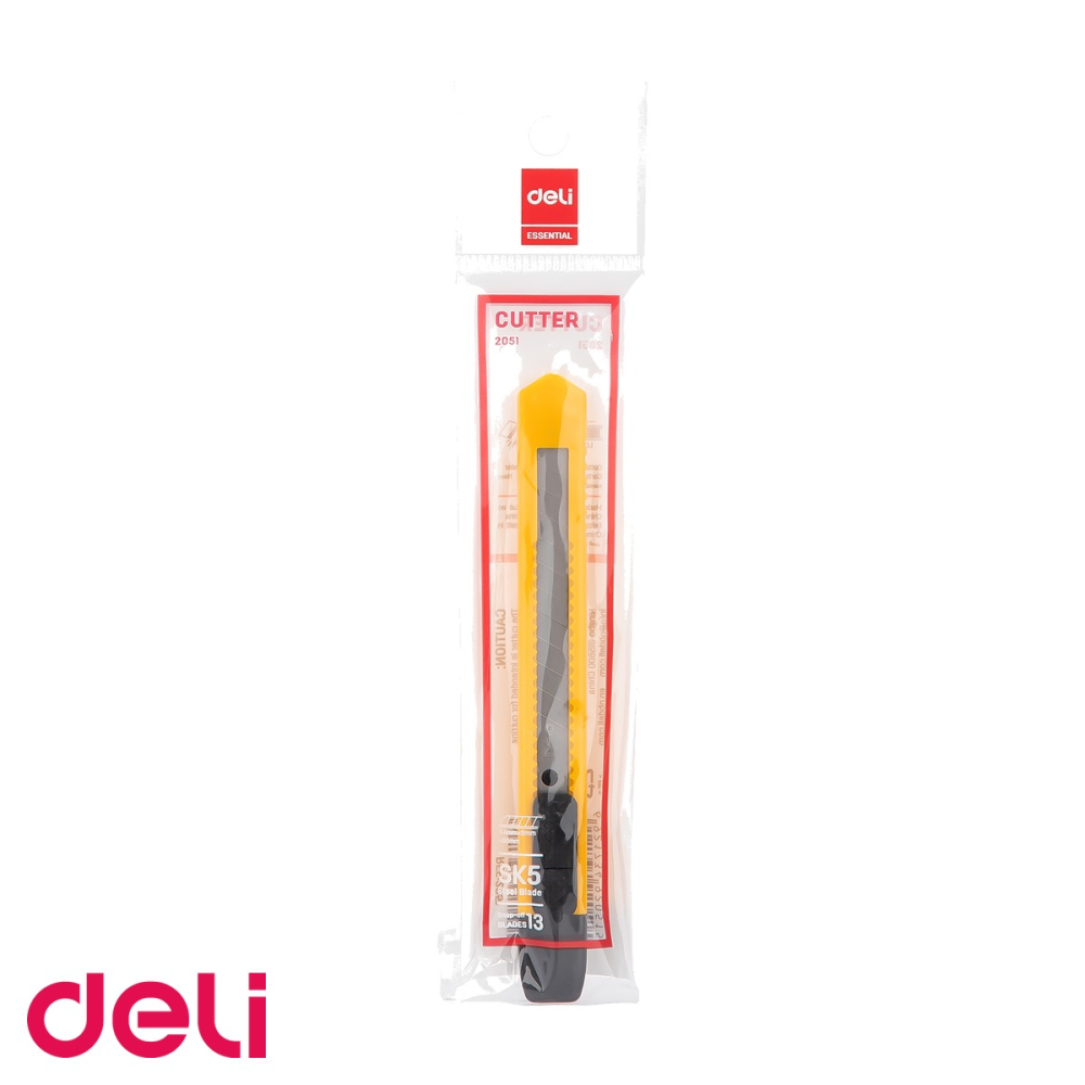 Cutter mic Deli, lama inox, compact si usor de utilizat, pentru birou si uz general [4]