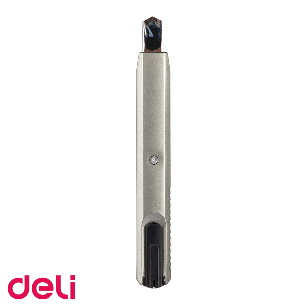 Cutter mic metalic Deli 2036, corp metal cu sina, lama inox, pentru taiat hartie si materiale subtiri [4]