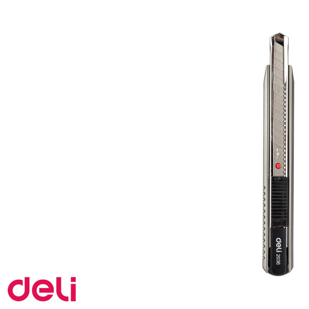 Cutter mic metalic Deli 2036, corp metal cu sina, lama inox, pentru taiat hartie si materiale subtiri [5]