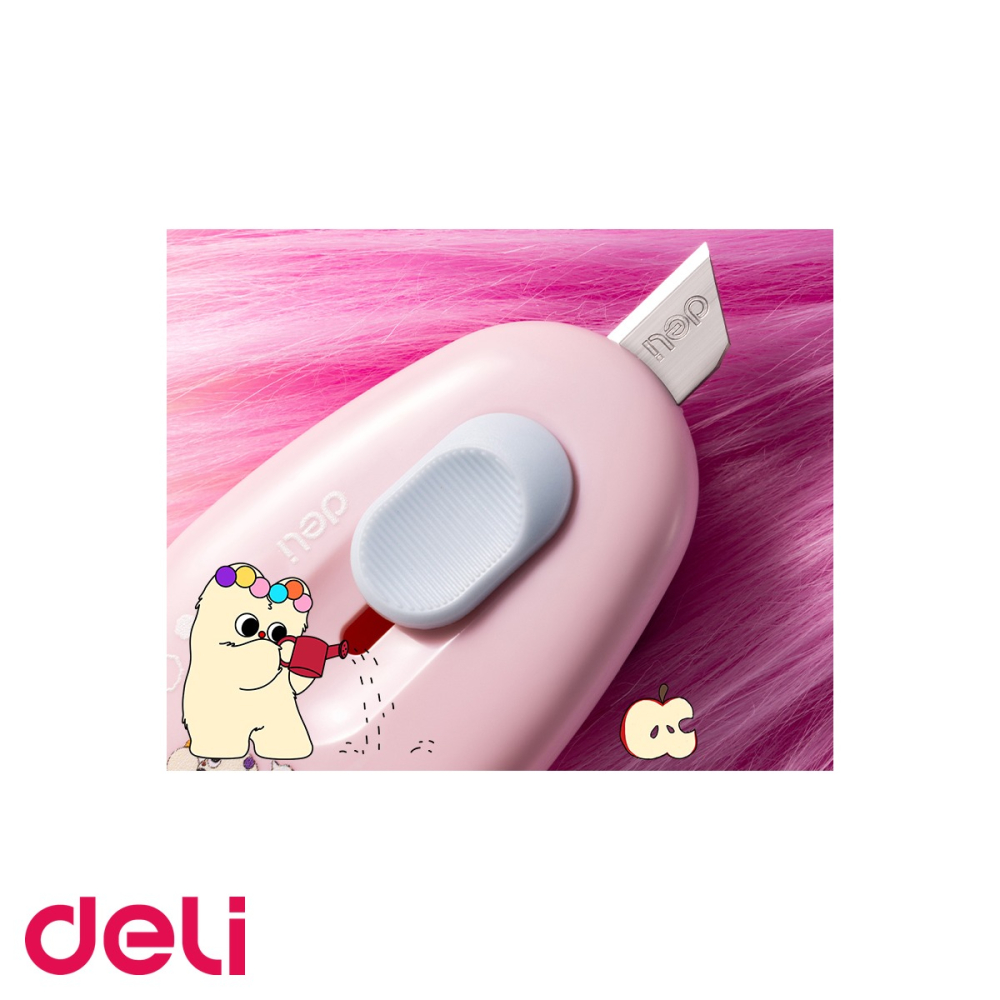Cutter mini Deli M155, lama retractabila din aliaj, culori pastel asortate, pentru scoala si birou [5]