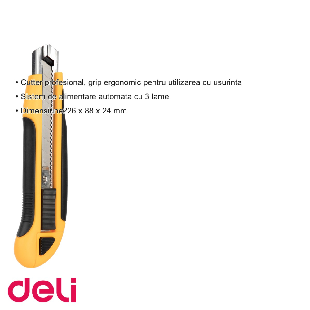 Cutter profesional Deli cu alimentare automata si grip ergonomic, pentru taiere precisa la birou [3]