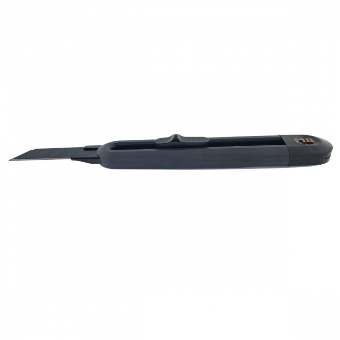 Cutter profesionist cu sina metalica model Home Series 00741, lama din inox SK2 innegrit cu 8 sectiuni, lungime lama 100 mm, latime lama 18 mm, negru [5]