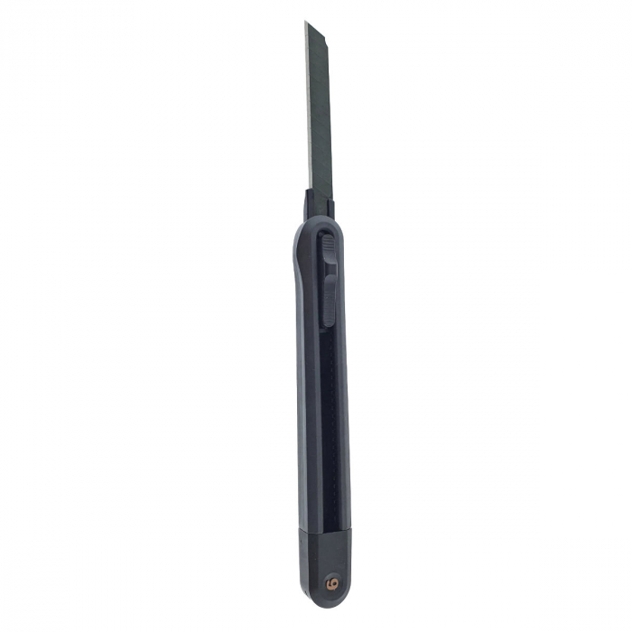 Cutter utilitar cu sina metalica, model Home Series 00739m, lama inox innegrit cu 13 sectiuni, lungime lama 80mm, latime lama 9mm, negru [2]