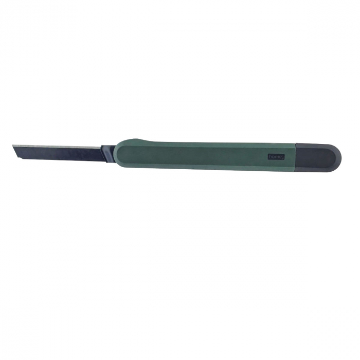 Cutter utilitar cu sina metalica, model Home Series 00740m, lama inox innegrit cu 13 sectiuni, lungime lama 80mm, latime lama 9mm, verde inchis [4]