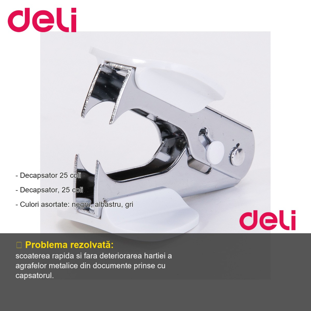 Decapsator Deli, capacitate 25 coli, culori asortate, pentru birou si uz general [2]