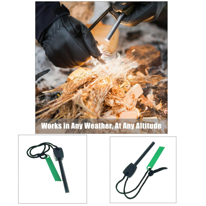 Declansator portabil de foc, cu scantei, lungime 10 cm, pentru camping si drumetii, rezistent la apa [3]