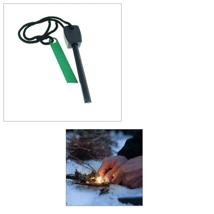Declansator portabil de foc, cu scantei, lungime 10 cm, pentru camping si drumetii, rezistent la apa [4]