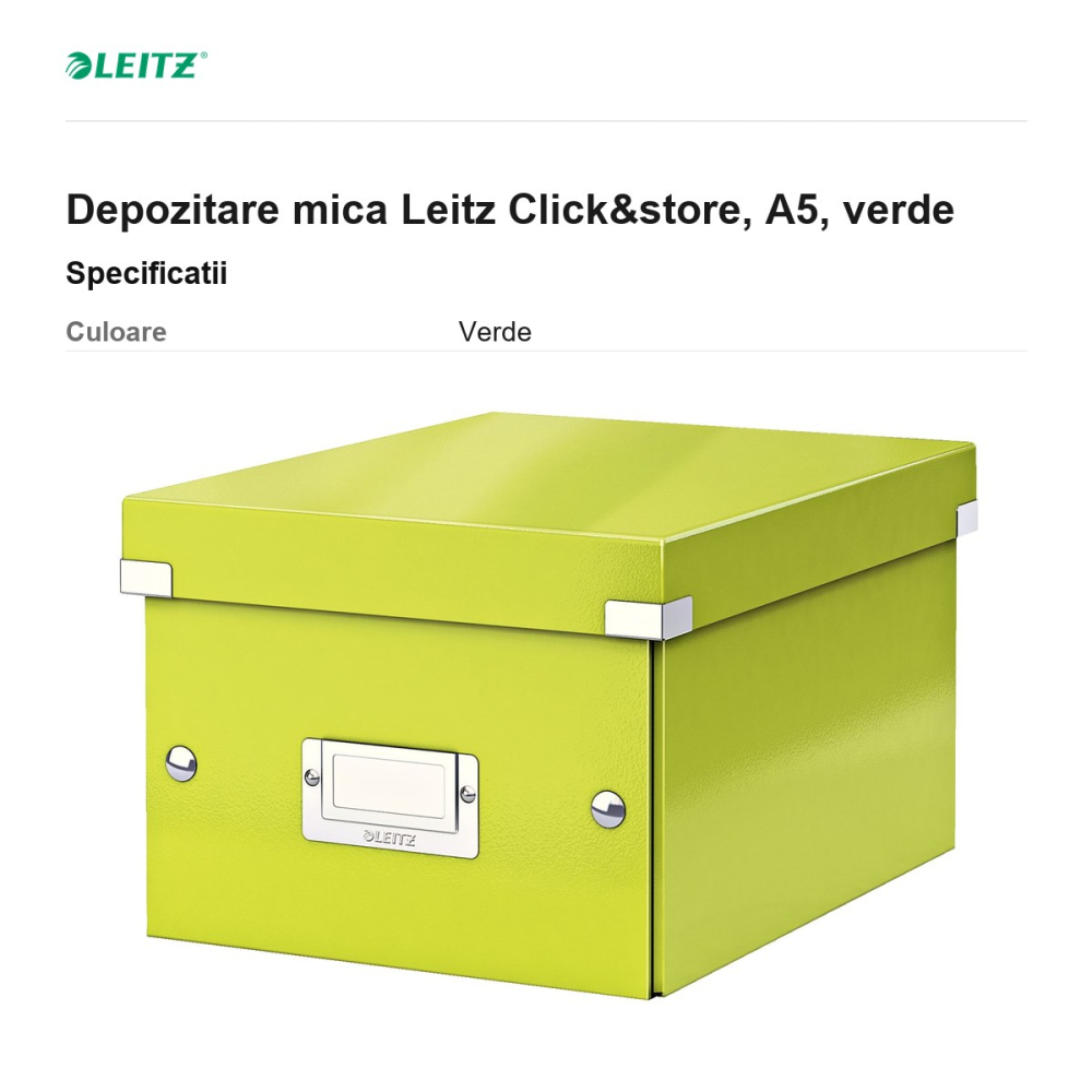 Depozitare mica Leitz Click&store, A5, verde [3]
