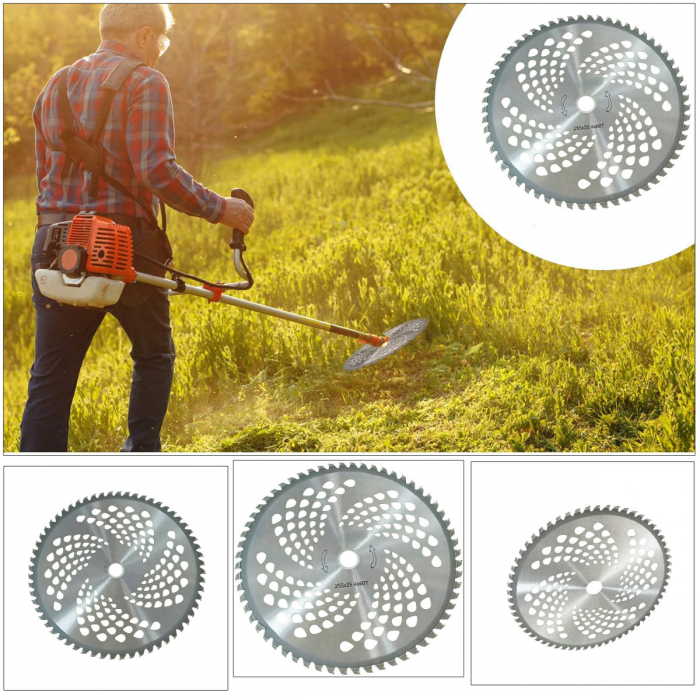 Disc circular pentru motocositoare, 60 dinti, gauri de ventilatie, Dimensiune: 255x255x2mm [3]
