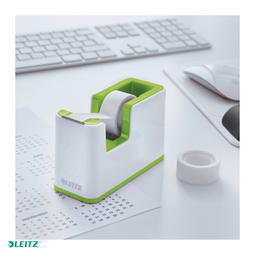 Dispenser banda adeziva Leitz WOW cu banda inclusa, pentru role de 19 mm x 33 m, verde/alb [4]